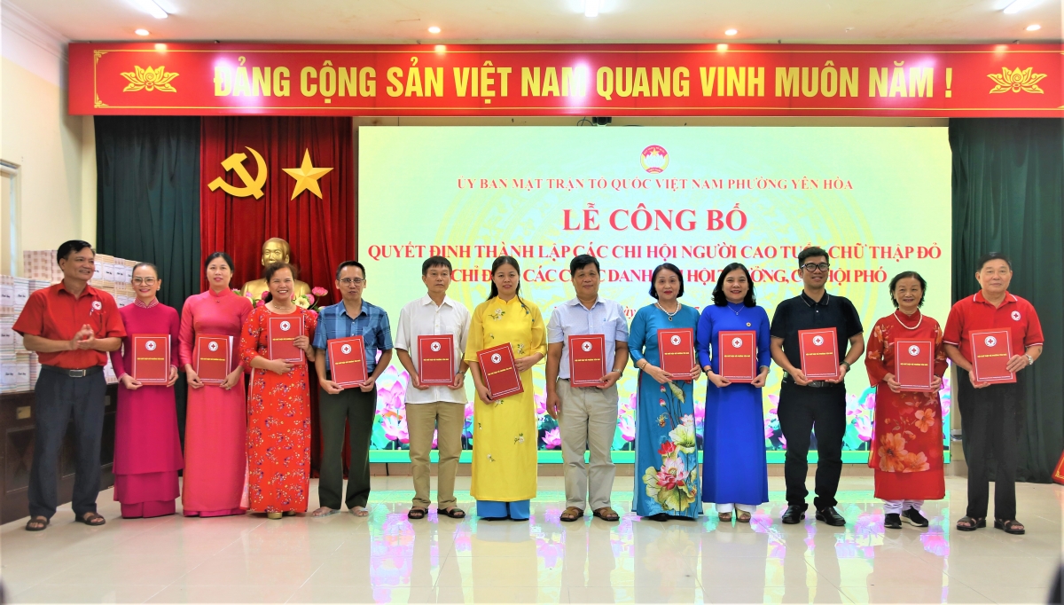 Yên Hòa kiện toàn tổ chức Chi hội Người cao tuổi, Chi hội Chữ thập đỏ sau sáp nhập tổ dân phố