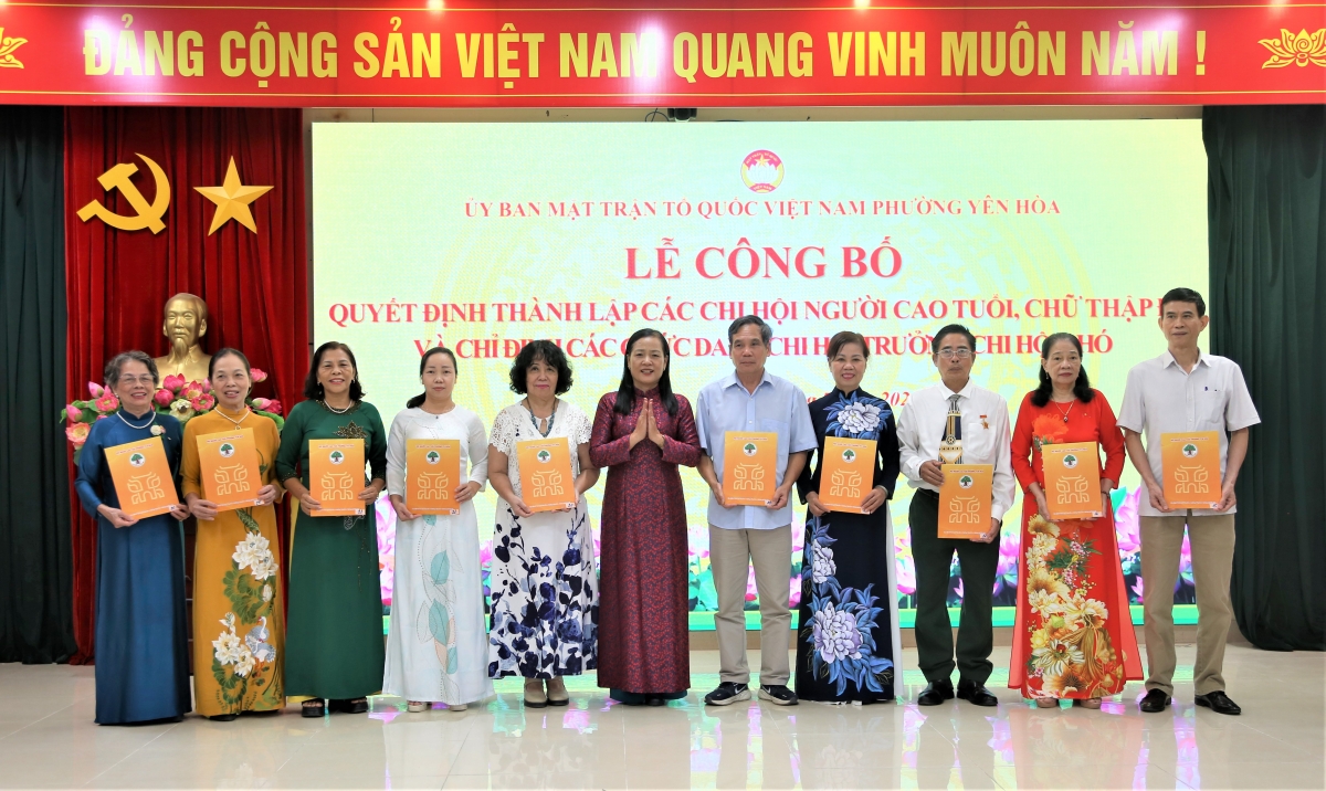Yên Hòa kiện toàn tổ chức Chi hội Người cao tuổi, Chi hội Chữ thập đỏ sau sáp nhập tổ dân phố