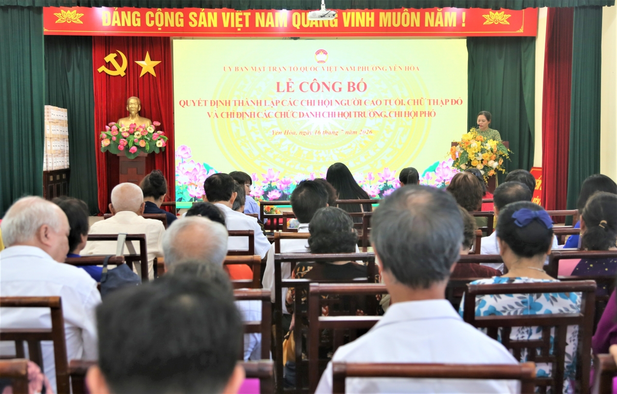 Yên Hòa kiện toàn tổ chức Chi hội Người cao tuổi, Chi hội Chữ thập đỏ sau sáp nhập tổ dân phố Yên Hòa kiện toàn tổ chức Chi hội Người cao tuổi, Chi hội Chữ thập đỏ sau sáp nhập tổ dân phố