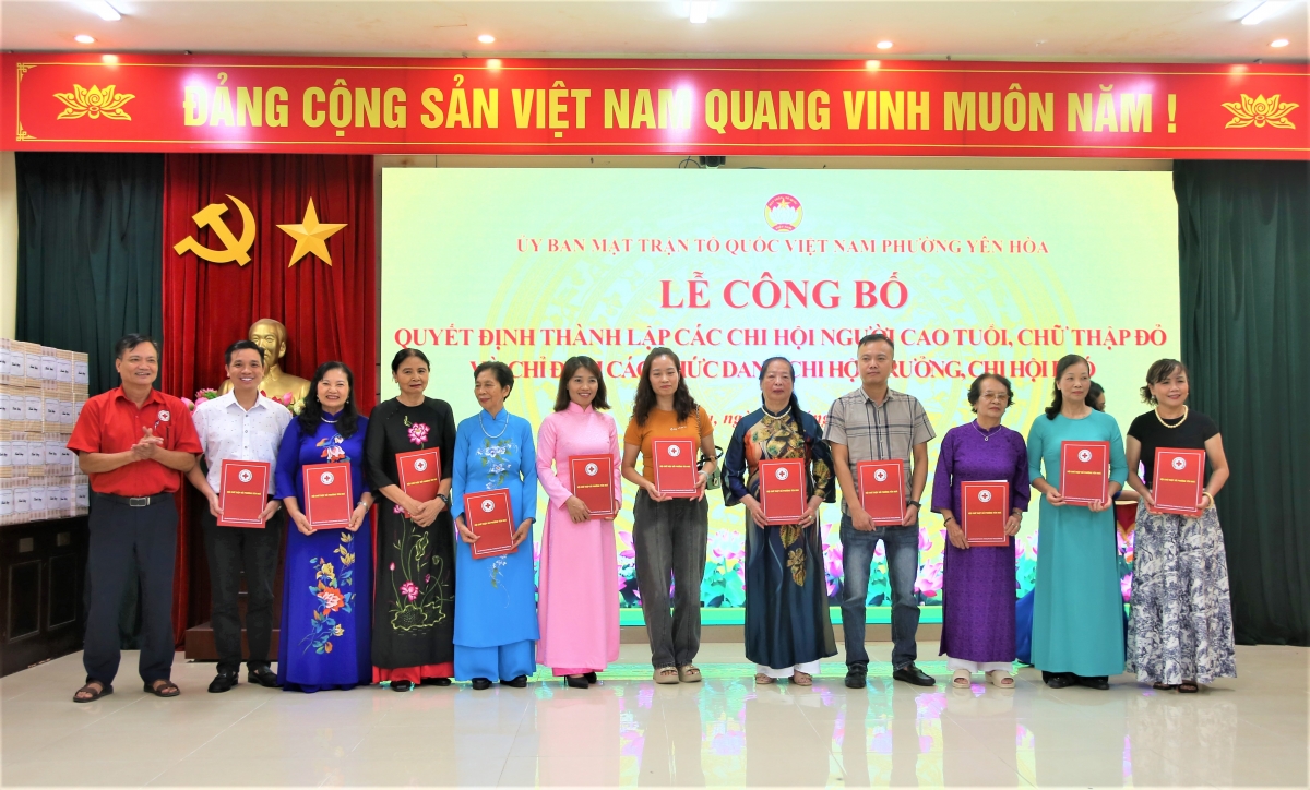Yên Hòa kiện toàn tổ chức Chi hội Người cao tuổi, Chi hội Chữ thập đỏ sau sáp nhập tổ dân phố