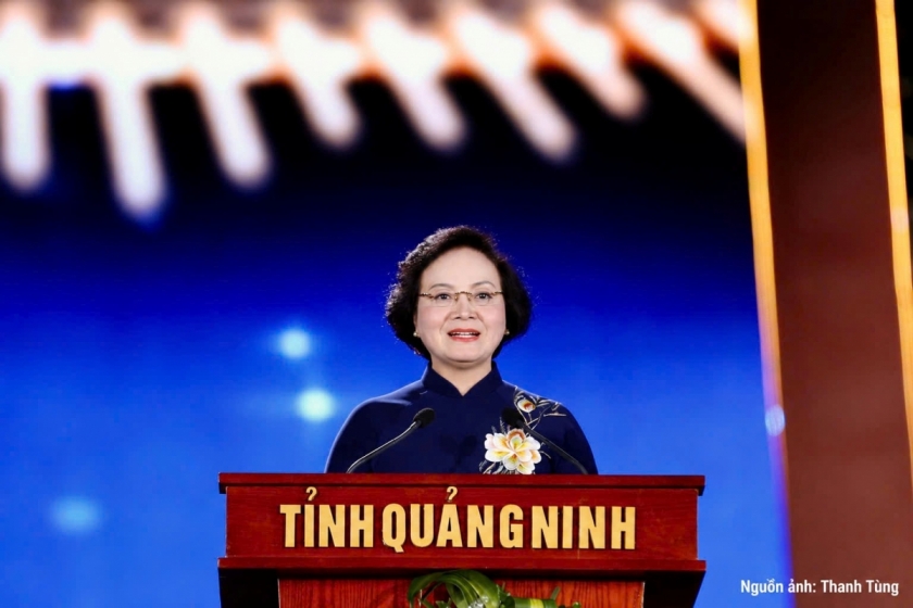 Đồng chí Phạm Thị Thanh Trà, Bí thư Trung ương Đảng, Phó Thủ tướng Chính phủ, phát biểu tại chương trình.