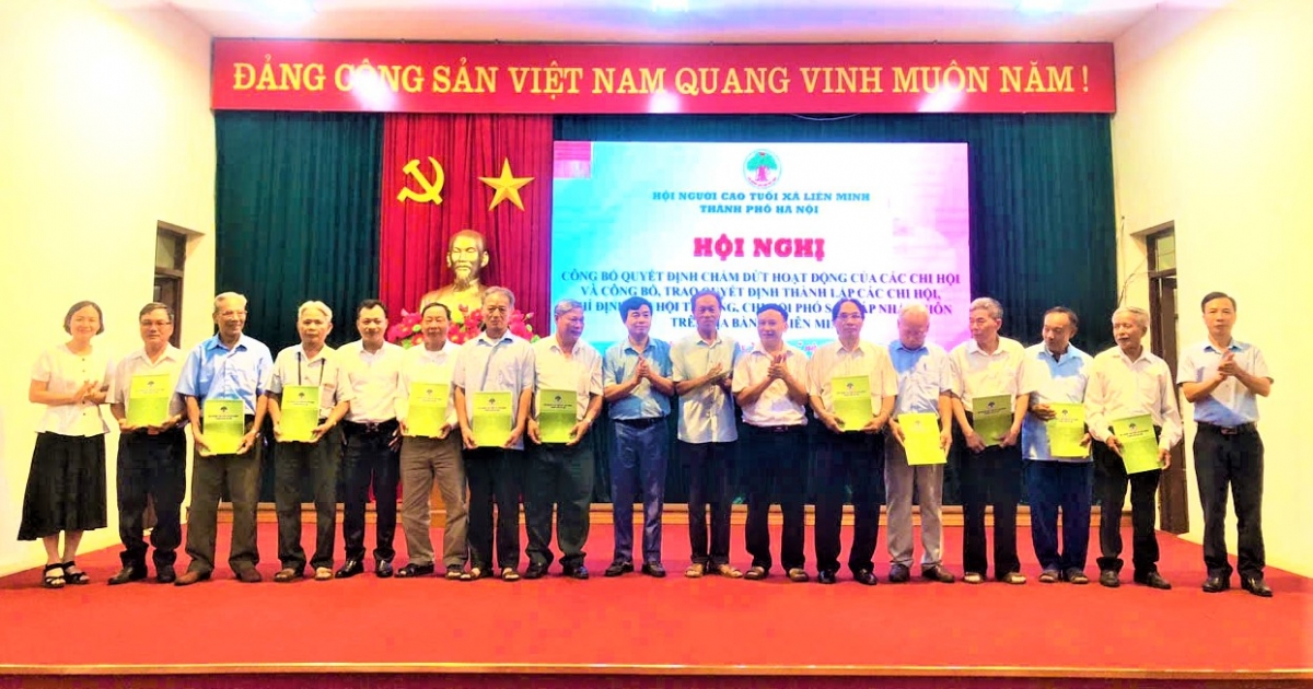 Trao quyết định kiện toàn các Chi hội Người cao tuổi sau sáp nhập thôn