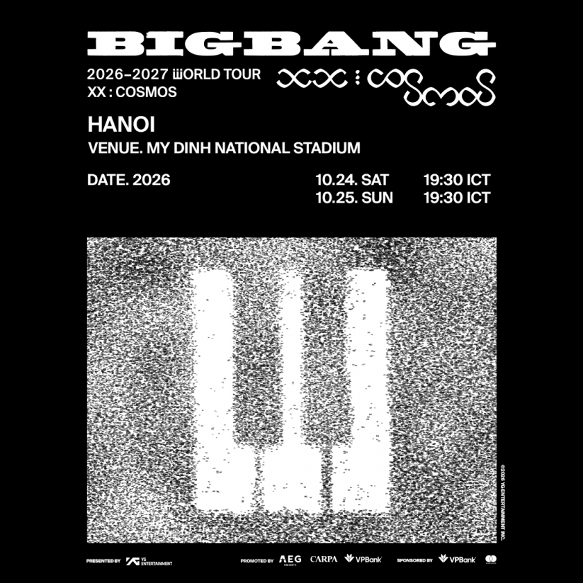 Huyền thoại K-POP BigBang sẽ biểu diễn tại sân vận động quốc gia Mỹ Đình trong chuyến lưu diễn thế giới kỷ niệm 20 năm