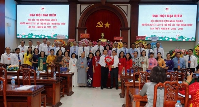 Ban Chấp hành Hội Bảo trợ bệnh nhân nghèo, người khuyết tật và trẻ mồ côi tỉnh Đồng Tháp khóa I, nhiệm kỳ 2026 - 2031 ra mắt Đại hội