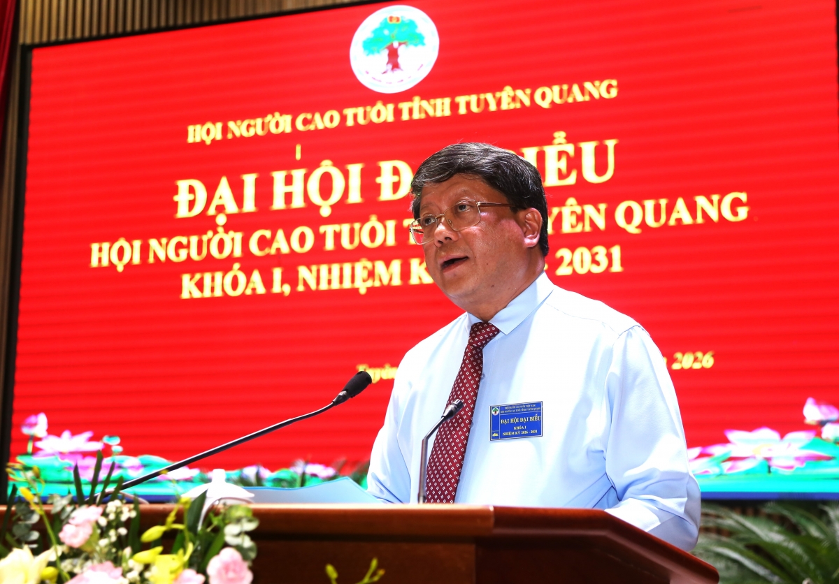 Đồng chí Hà Trung Kiên, Ủy viên Ban Thường vụ Đảng bộ tỉnh Tuyên Quang, Phó Chủ tịch Thường trực Ủy ban MTTQ Việt Nam tỉnh phát biểu chỉ đạo Đại hội
