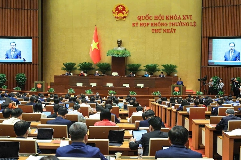 Kỳ họp không thường lệ lần thứ nhất, Quốc hội khóa XVI khai mạc vào sáng 3/8 - Ảnh: VGP/Nhật Bắc