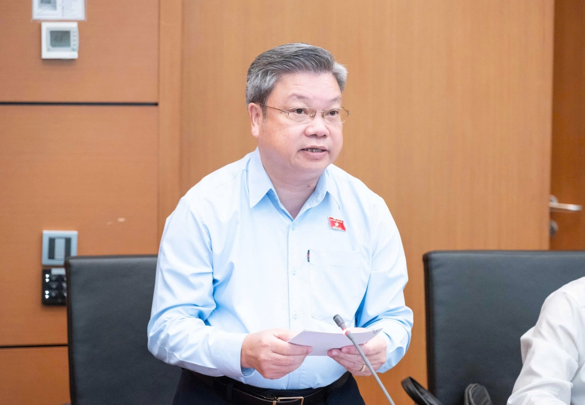 Đại biểu Quốc hội Bùi Văn Dũng phát biểu tại phiên thảo luận tổ, sáng ngày 4/8.