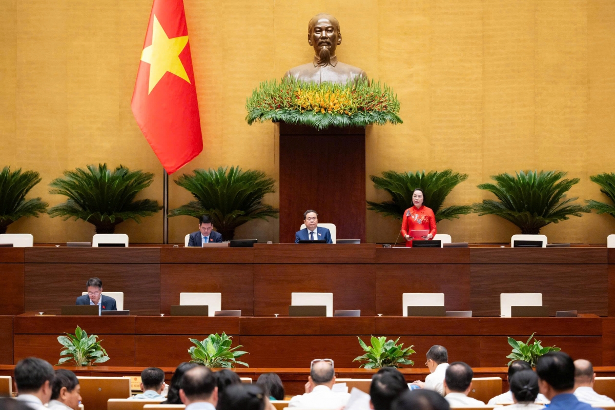 Trước khi thảo  luận ở tổ, Quốc hội nghe Tờ trình tóm tắt  và thẩm  tra dự án Luật Hòa giải ở cơ sở  (sửa đổi), sáng ngày 5/8.