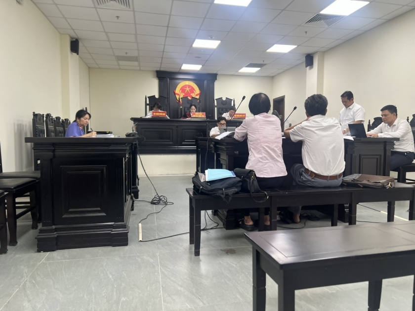 Phiên tòa sơ thẩm tại TAND TP Hà Nội.