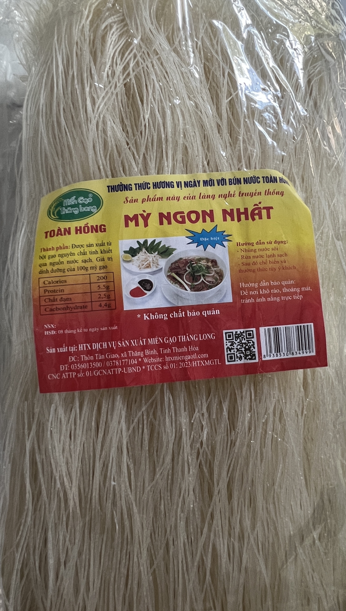 Sản phẩm đặc trưng của làng nghề miến gạo Tân Giao