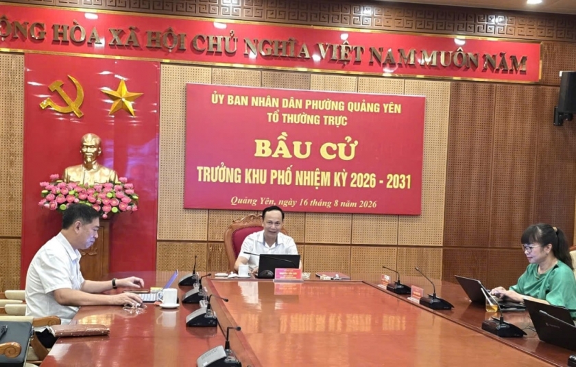 Tổ Thường trực Bầu cử Trưởng khu phố nhiệm kỳ 2026-2031 phường Quảng Yên. Tổ Thường trực Bầu cử Trưởng khu phố nhiệm kỳ 2026-2031 phường Quảng Yên.