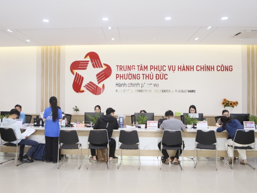 Một Trung tâm Phục vụ hành chính công của TP Hồ Chí Minh.