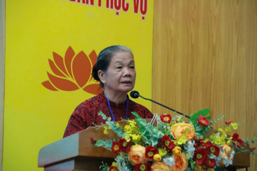 Anh hùng Lao động Đinh Thị Gái phát biểu tại Đại hội Hội NCT phường Hiệp Bình, nhiệm kỳ 2026-2031.
