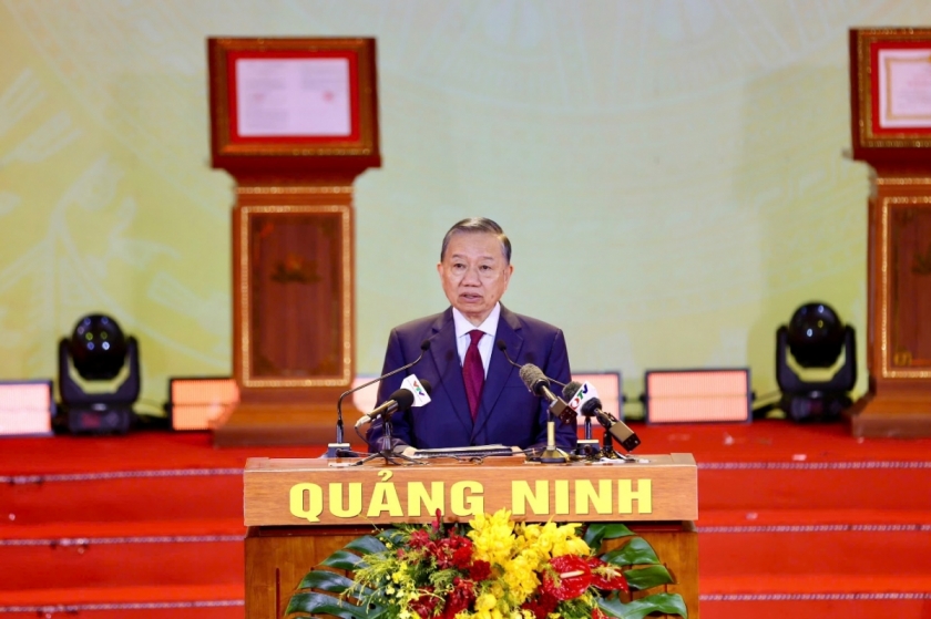                   Tổng Bí thư, Chủ tịch nước Tô Lâm phát biểu  tại buổi lễ.