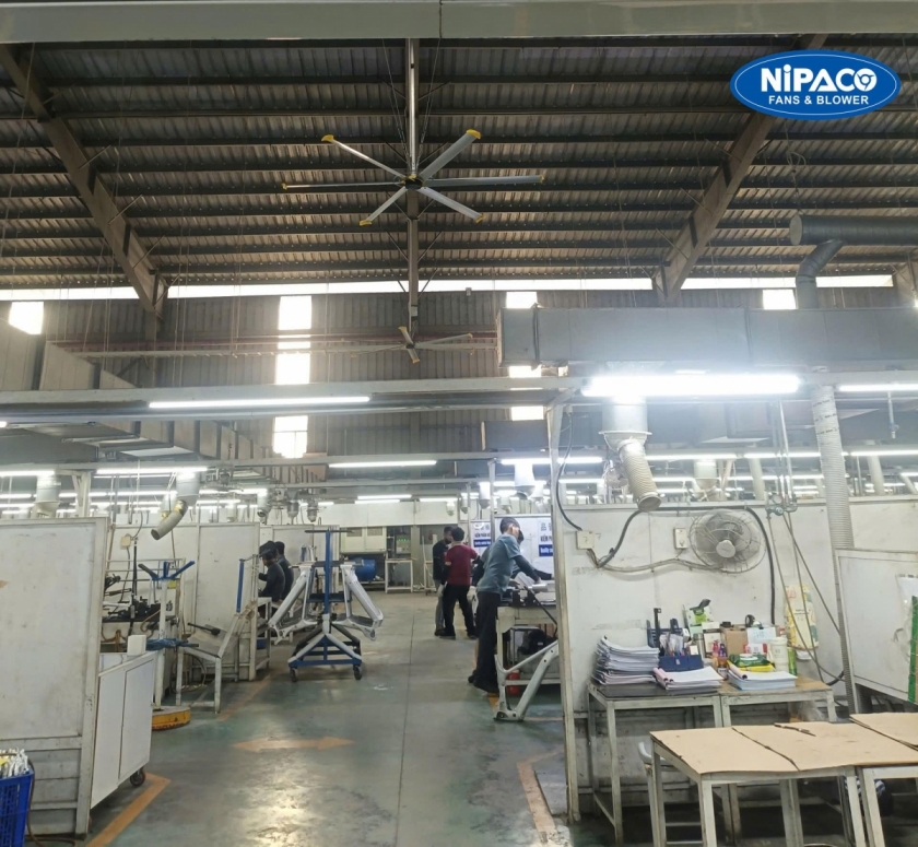 Quạt trần công nghiệp HVLS Nipaco Nghĩa Phát: Đột phá làm mát không gian rộng, tối ưu chi phí vận hành Quạt trần công nghiệp HVLS Nipaco Nghĩa Phát: Đột phá làm mát không gian rộng, tối ưu chi phí vận hành