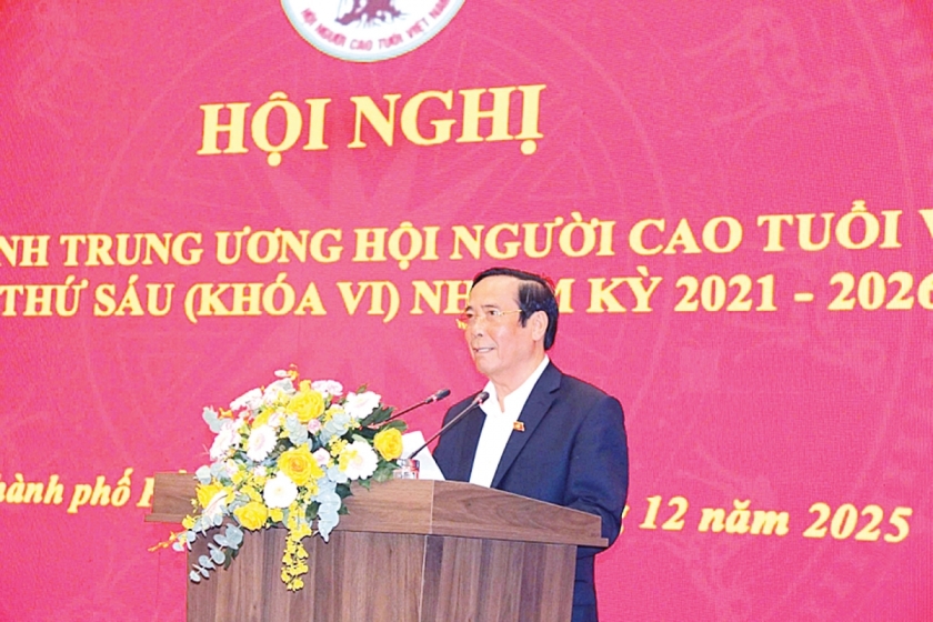Chủ tịch Nguyễn Thanh Bình phát biểu tại Hội nghị Ban Chấp hành Trung ương Hội Người cao tuổi Việt Nam lần thứ VI Khóa VI, nhiệm kỳ 2021-2026.