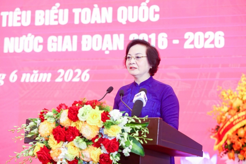 Đồng chí Phạm Thị Thanh Trà, Bí thư Trung ương Đảng, Phó Thủ tướng Chính phủ, Chủ tịch Ủy ban Quốc gia về người cao tuổi Việt Nam phát biểu tại Hội nghị Biểu dương người cao tuổi tiêu biểu toàn quốc trong các phong trào thi đua yêu nước giai đoạn 2016-2026 và lễ kỷ niệm 85 năm Ngày truyền thống người cao tuổi Việt Nam (6/6/1941-6/6/2026). 