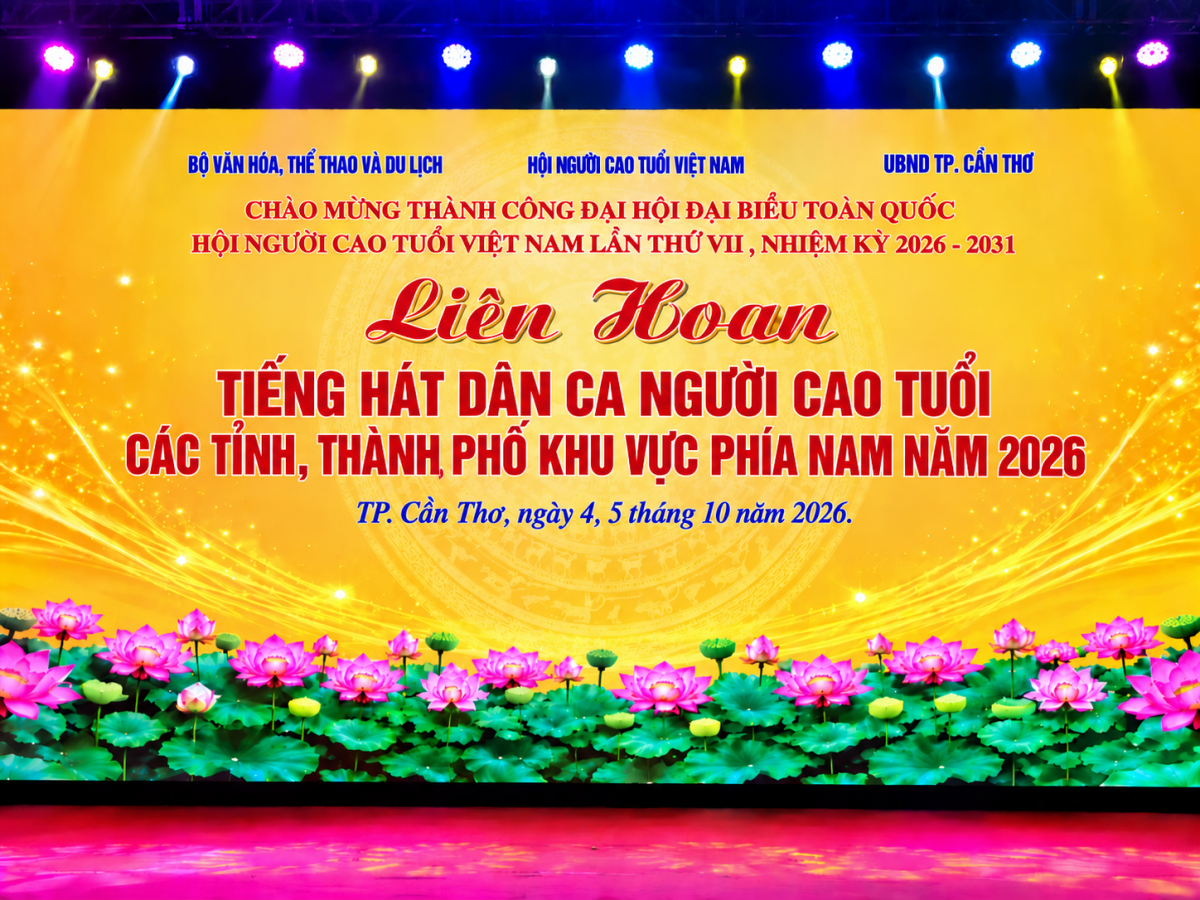 Liên hoan tiếng hát Dân ca Người cao tuổi khu vực các tỉnh, thành phố phía Nam năm 2026 diễn ra tại TP Cần Thơ Liên hoan tiếng hát Dân ca Người cao tuổi khu vực các tỉnh, thành phố phía Nam năm 2026 diễn ra tại TP Cần Thơ