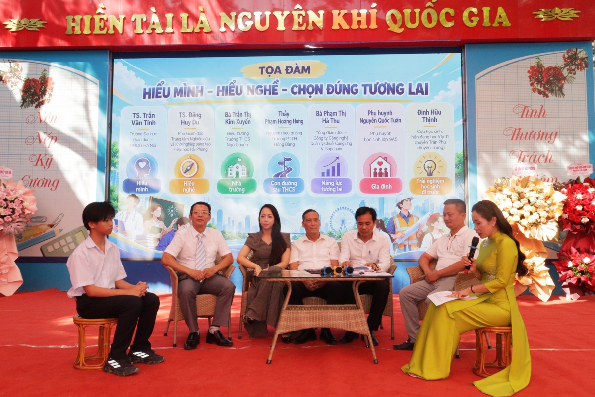 Các chuyên gia chia sẻ tại Tọa đàm “Hiểu mình - Hiểu nghề - Chọn đúng tương lai”.
