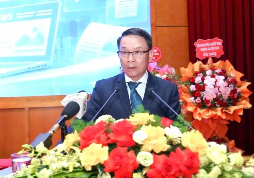 Đồng chí  Nguyễn Đức Lợi, Phó Chủ tịch Thường trực Hội Nhà báo Việt Nam, phát biểu tại đại hội.