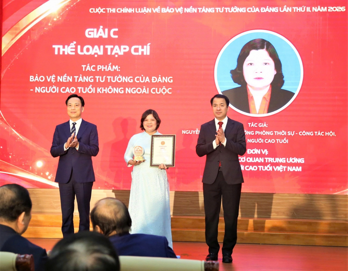 Tác giả Nguyễn Thị Hà - Tạp chí Người cao tuổi, Đảng ủy Cơ quan Trung ương Hội NCT Việt Nam đoạt Giải C Cuộc thi chính luận về bảo vệ nền tảng tư tưởng của Đảng do Ủy ban Trung ương MTTQ Việt Nam tổ chức Tác giả Nguyễn Thị Hà - Tạp chí Người cao tuổi, Đảng ủy Cơ quan Trung ương Hội NCT Việt Nam đoạt Giải C Cuộc thi chính luận về bảo vệ nền tảng tư tưởng của Đảng do Ủy ban Trung ương MTTQ Việt Nam tổ chức