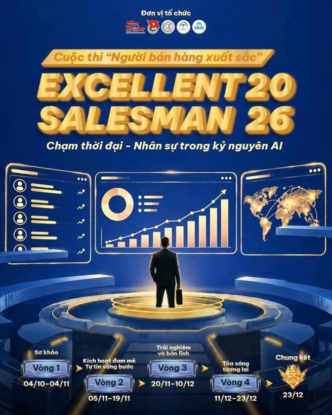 Cuộc thi Excellent Salesman 2026: “CHẠM THỜI ĐẠI - Nhân sự trong kỷ nguyên AI” Cuộc thi Excellent Salesman 2026: “CHẠM THỜI ĐẠI - Nhân sự trong kỷ nguyên AI”