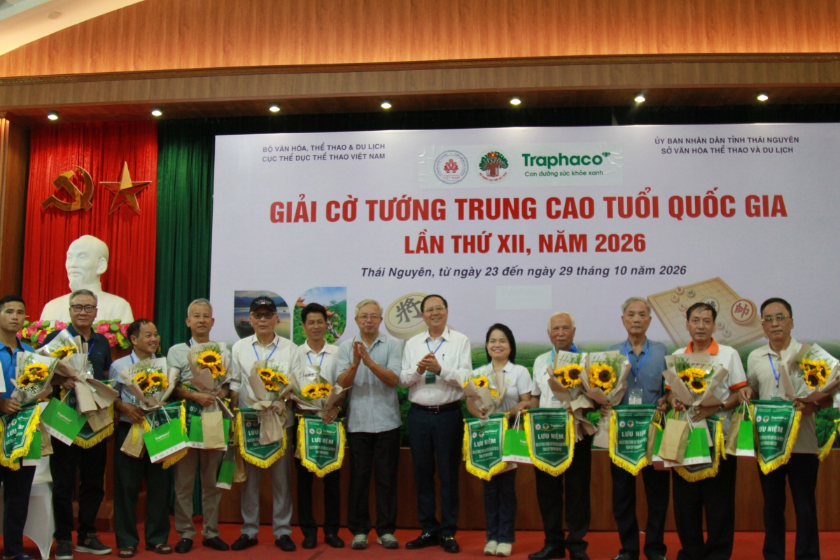 Gần 200 kỳ thủ tranh tài tại Giải Cờ tướng trung cao tuổi quốc gia năm 2026