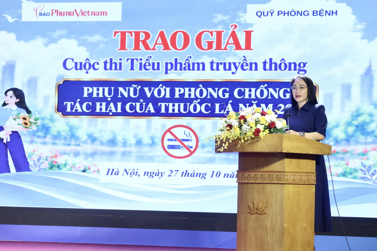 TS.BS Trần Khánh Thu, Giám đốc Quỹ Phòng bệnh (Bộ Y tế) phát biểu.