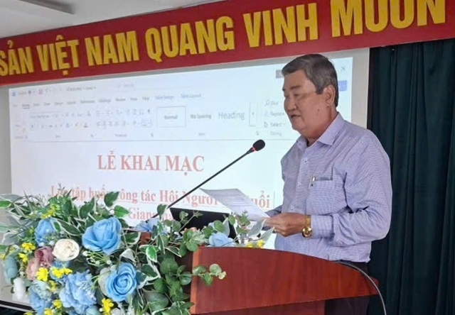 Ông Nguyễn Thanh Long, Chủ tịch Hội NCT tỉnh phát biểu tại Hội nghị Ông Nguyễn Thanh Long, Chủ tịch Hội NCT tỉnh phát biểu tại Hội nghị