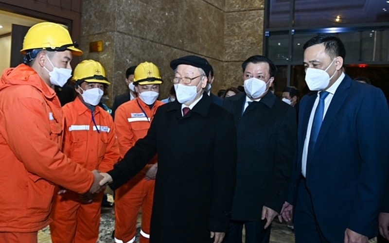 Tổng Bí thư Nguyễn Phú Trọng thăm, chúc Tết Đảng bộ, chính quyền và nhân dân Thủ đô