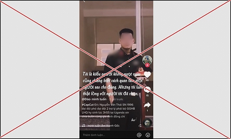 Thông tin một sĩ quan QĐND Việt Nam hy sinh khi làm nhiệm vụ ở Uganda là tin giả
