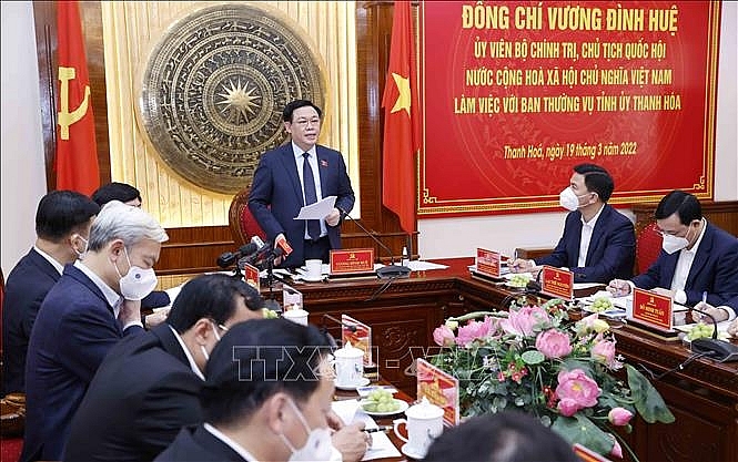 Chủ tịch Quốc hội làm việc với Ban Thường vụ Tỉnh ủy Thanh Hóa