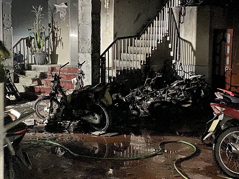 Hiện trường vụ cháy. Ảnh: PLO