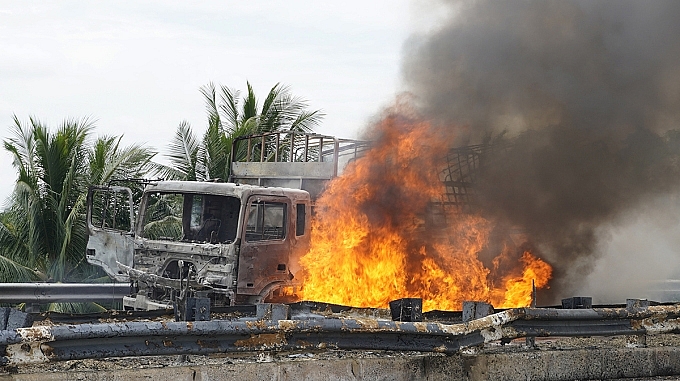 Hiện trường vụ cháy. Ảnh: Hoàng Nam