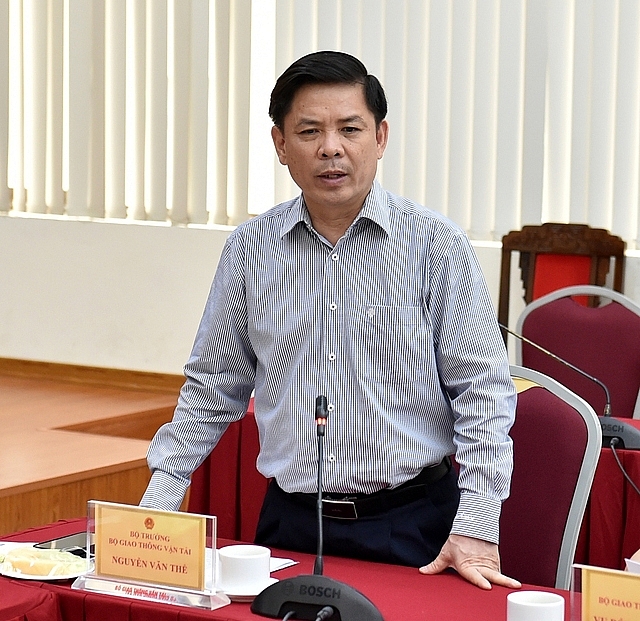 Bộ trưởng Bộ GTVT Nguyễn Văn Thể phát biểu tại cuộc làm việc - Ảnh VGP/Đức Tuân