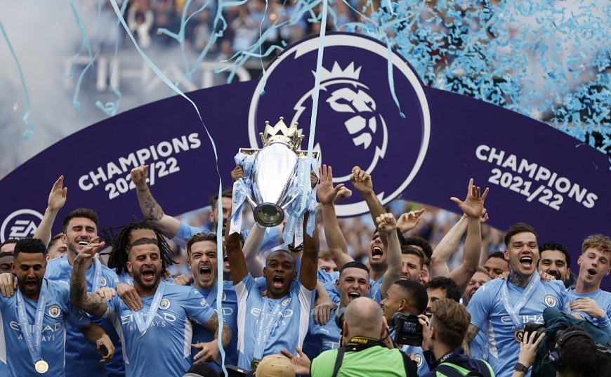 Man City vô địch Ngoại hạng Anh 2021/2022. (Ảnh: Reuters). 