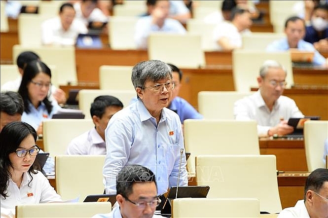 Đại biểu Quốc hội Thành phố Hồ Chí Minh Trương Trọng Nghĩa phát biểu. Ảnh: Minh Đức/TTXVN