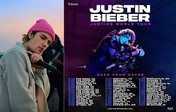 Đầu năm nay, Justin Bieber từng phải hủy nhiều show diễn vì mắc COVID-19. Ảnh: Billboard