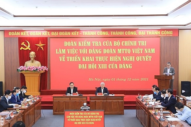 Bộ Chính trị kiểm tra Đảng đoàn MTTQ Việt Nam