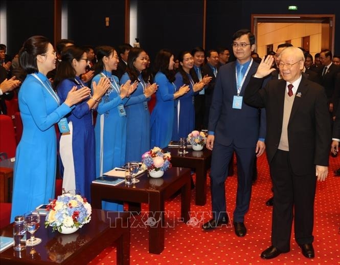Tổng Bí thư Nguyễn Phú Trọng đến dự đại hội.