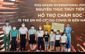Hoa hậu Thùy Tiên nhận bảo trợ 15 trẻ em mồ côi vì đại dịch Covid-19