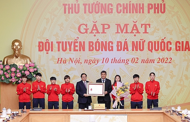 Thủ tướng Phạm Minh Chính gặp mặt, chúc mừng đội tuyển bóng đá nữ Việt Nam