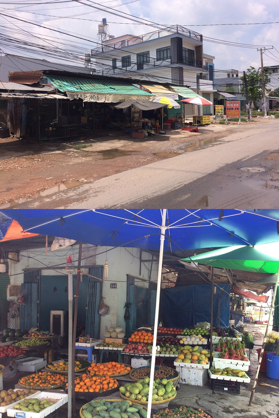 Đất các hộ dân xây ki ốt cho thuê bán hàng