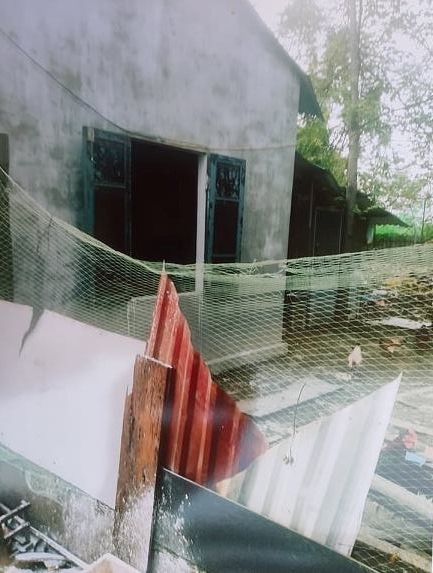 Hộ bà Lê Thị Hường xây dựng nhà kiên cố trên đất lấn chiếm khu đầm, lò gạch