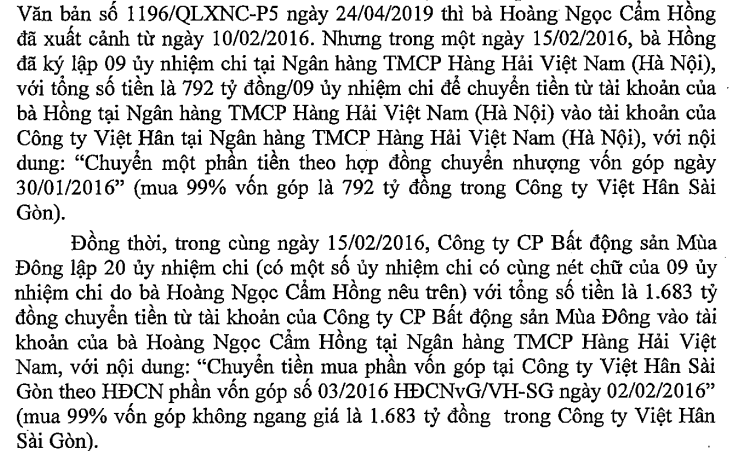 Đến tháng 1/2017, Công ty cổ phần Bất động sản Mùa Đông đã trả hết nợ gốc và lãi.