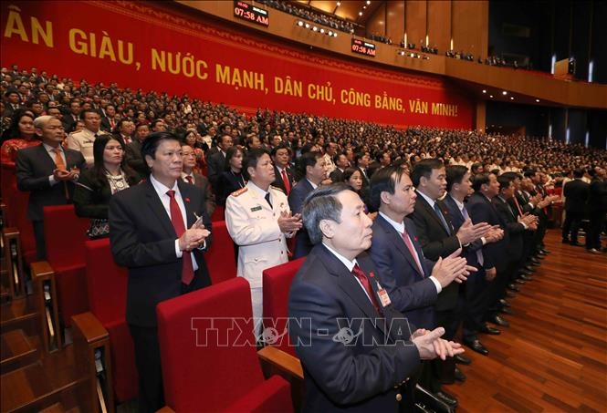 Đoàn đại biểu Đảng bộ tỉnh Quảng Trị tại Đại hội. Ảnh: TTXVN