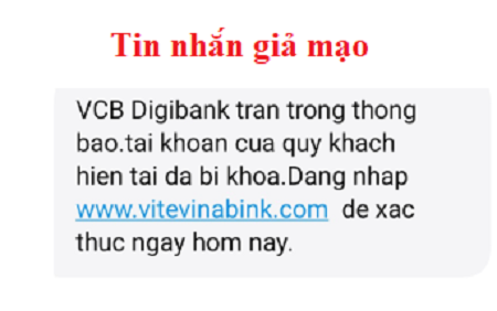 Cảnh báo lừa đảo mạo danh tin nhắn thương hiệu Vietcombank