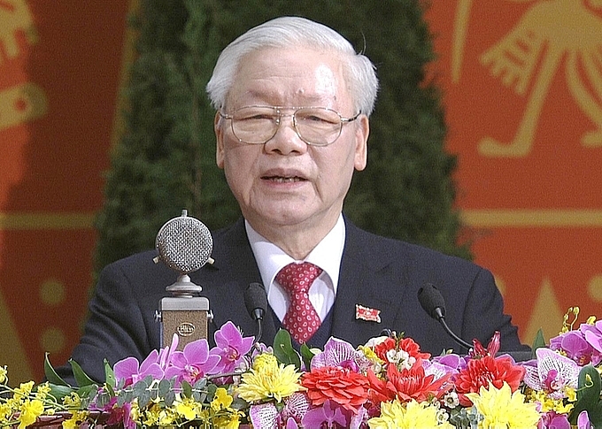  Tổng Bí thư Nguyễn Phú Trọng phát biểu bế mạc Đại hội.