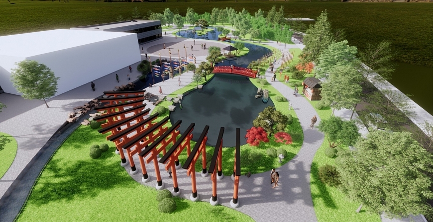 Không gian đậm chất Nhật Bản tại Sun Beauty Onsen Quảng Xương. Ảnh phối cảnh minh họa