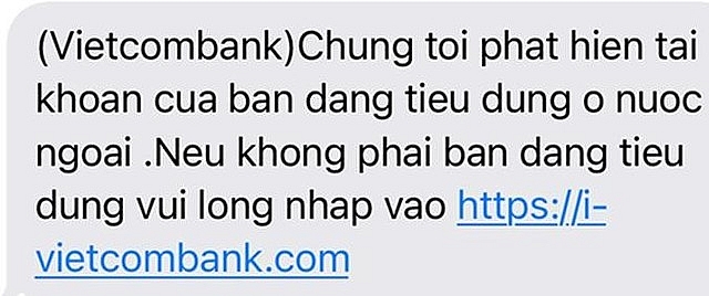 Ví dụ về tin nhắn lừa đảo